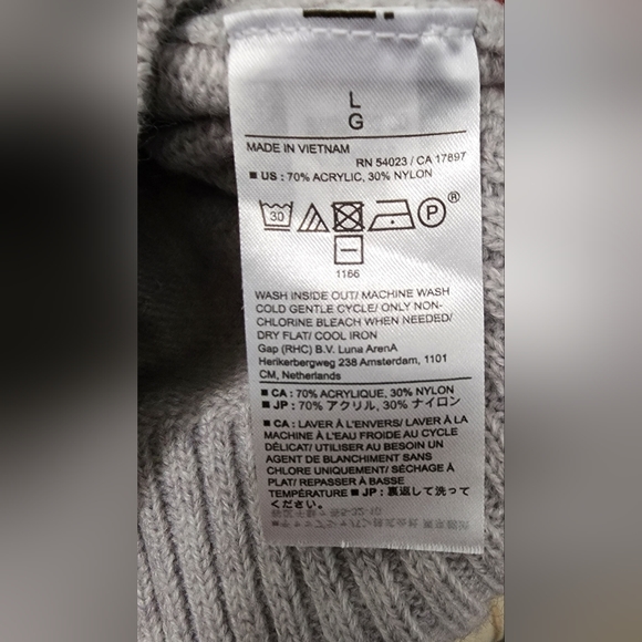 BANANA REPUBLIC Essential Pullover Sweater, Large, Heather Gray - Picture 6 of 6